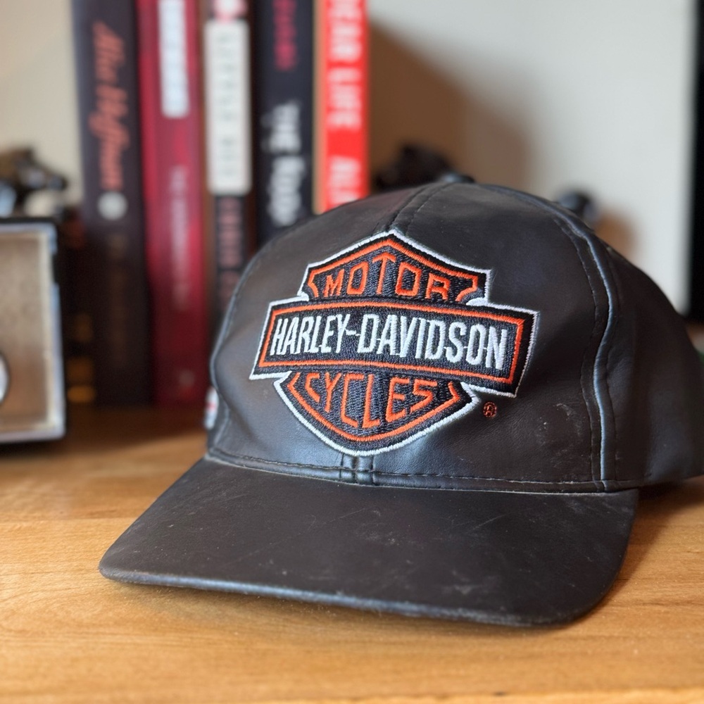 Vintage Leather Harley-Davidson Hat